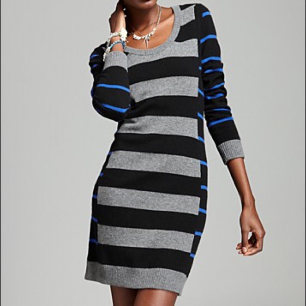 Aqua cashmere sweater dress